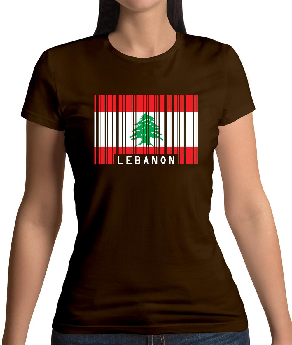 Lebanon Barcode Style Flag Womens T-Shirt Lebanon Barcode Style Flag Womens T-Shirt