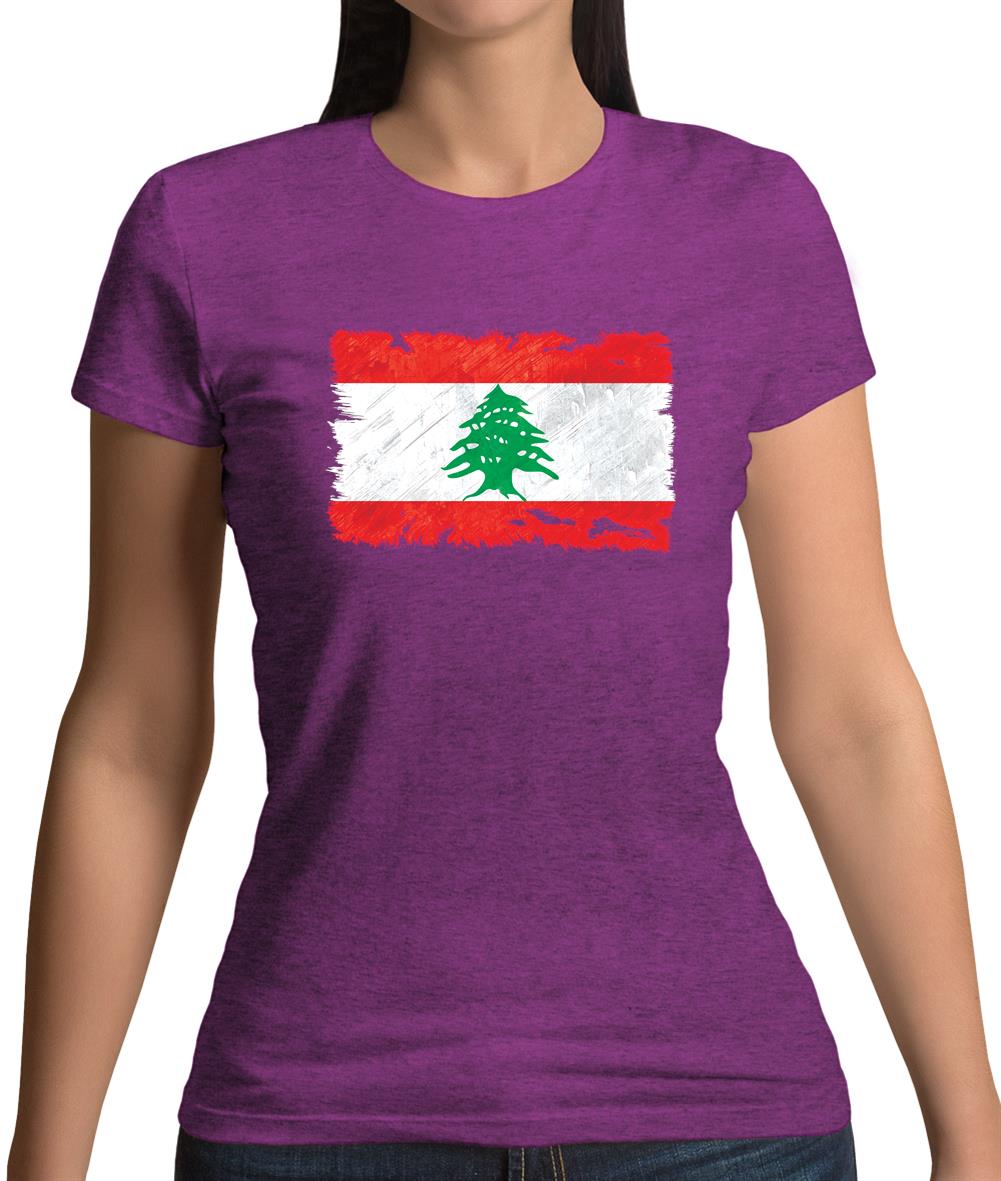 Lebanon Grunge Style Flag Womens T-Shirt Lebanon Grunge Style Flag Womens T-Shirt