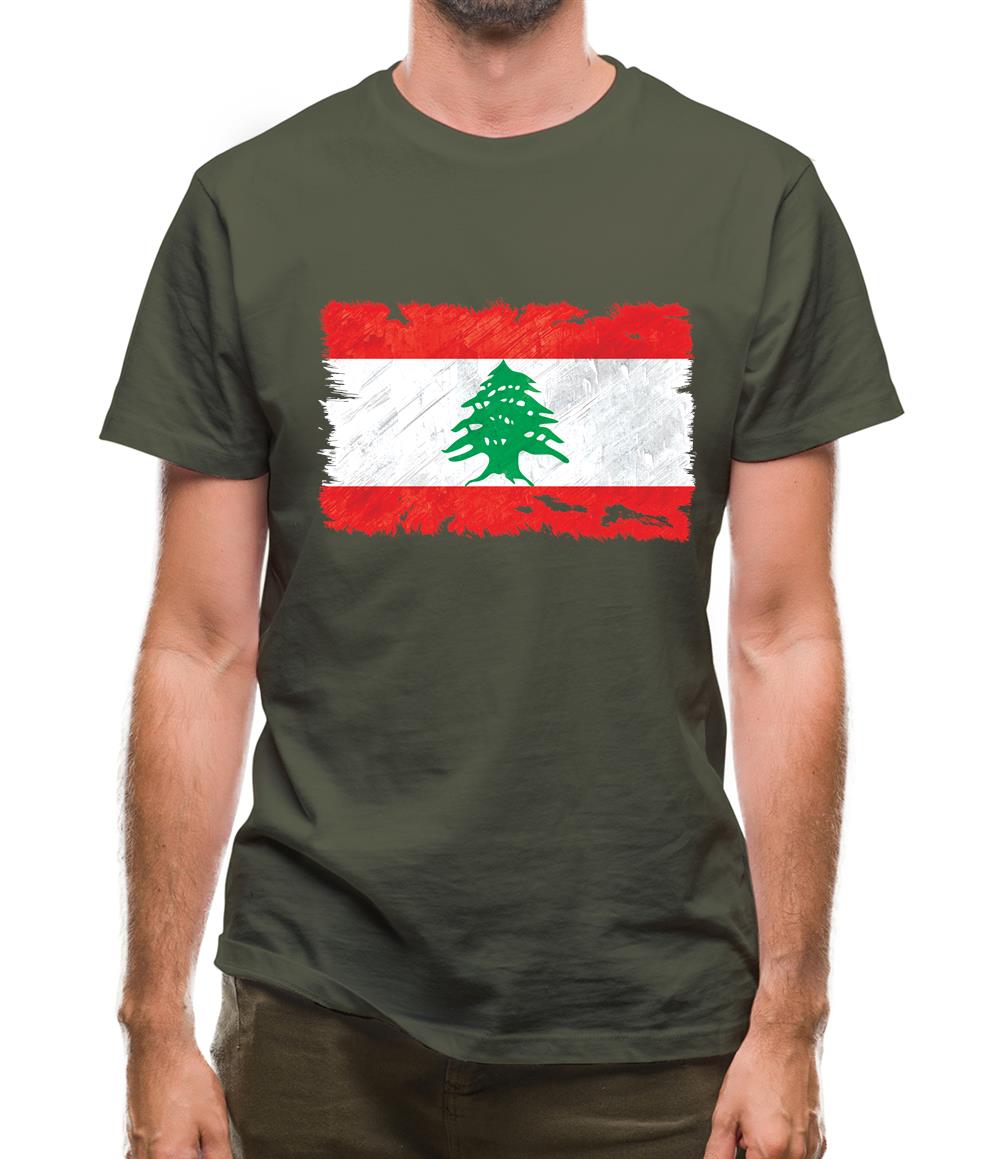 Lebanon Grunge Style Flag Mens T-Shirt Lebanon Grunge Style Flag Mens T-Shirt