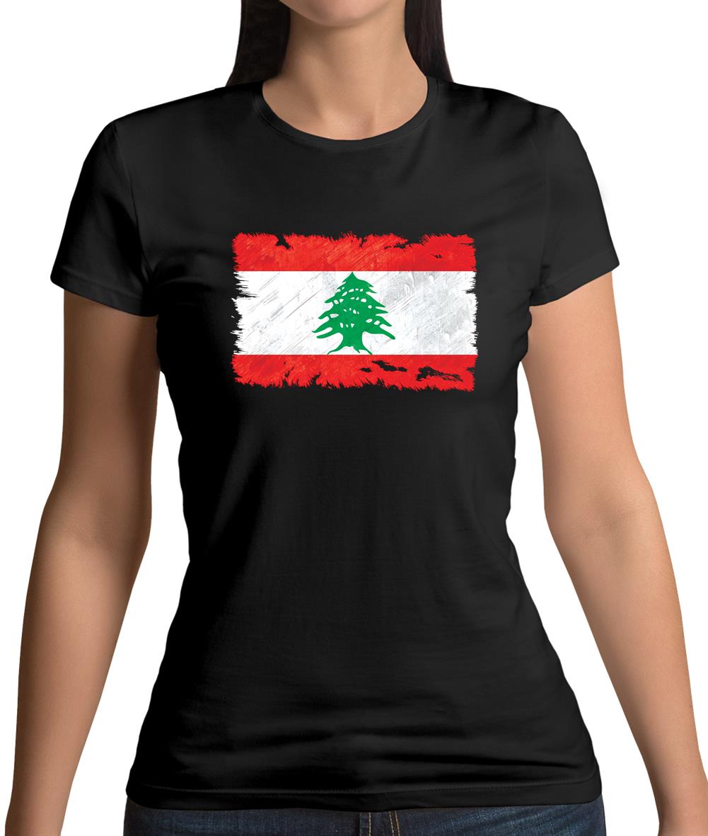 Lebanon Grunge Style Flag Womens T-Shirt Lebanon Grunge Style Flag Womens T-Shirt