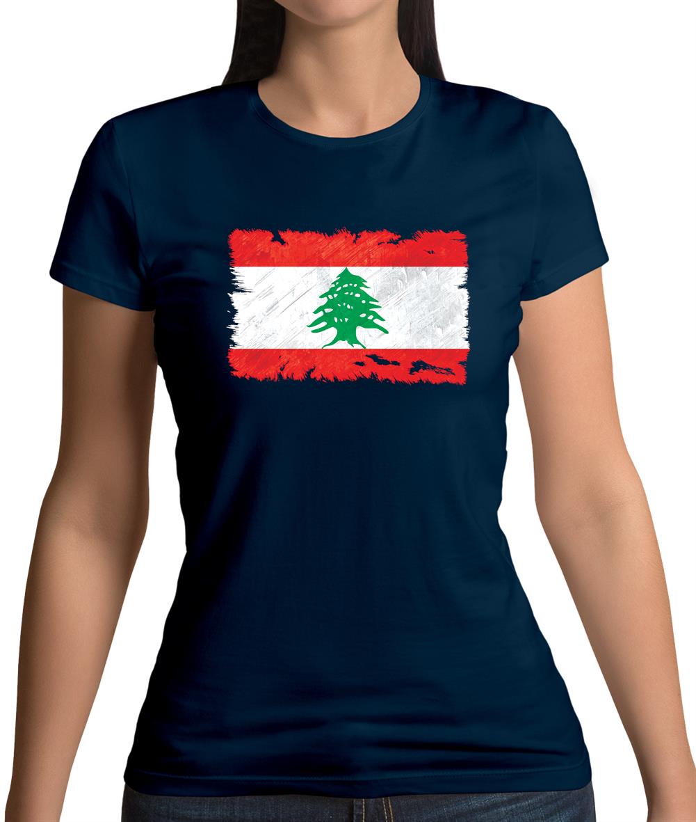 Lebanon Grunge Style Flag Womens T-Shirt Lebanon Grunge Style Flag Womens T-Shirt