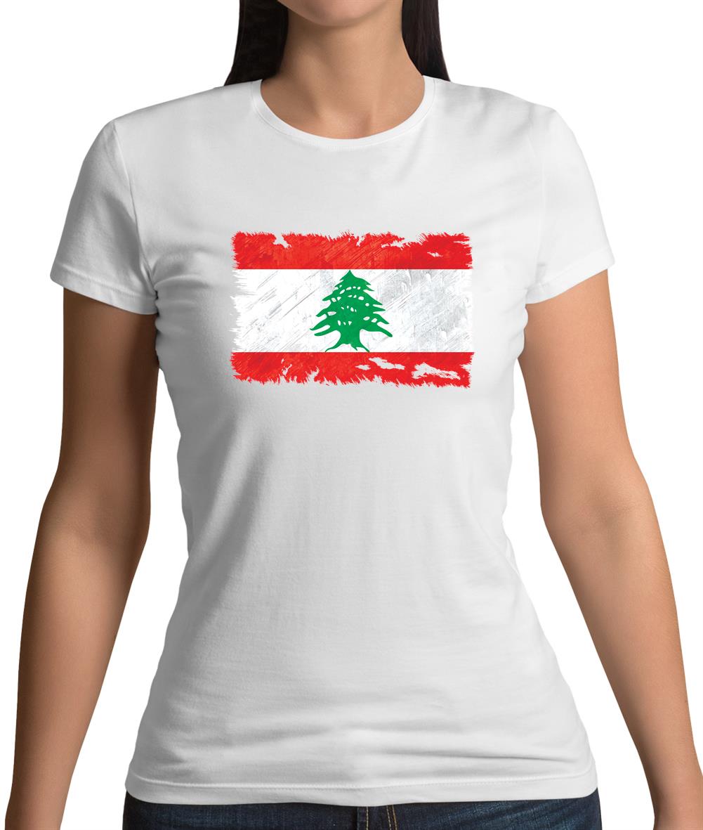 Lebanon Grunge Style Flag Womens T-Shirt Lebanon Grunge Style Flag Womens T-Shirt
