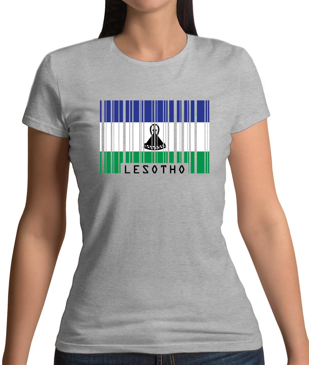 Lesotho Barcode Style Flag Womens T-Shirt Lesotho Barcode Style Flag Womens T-Shirt
