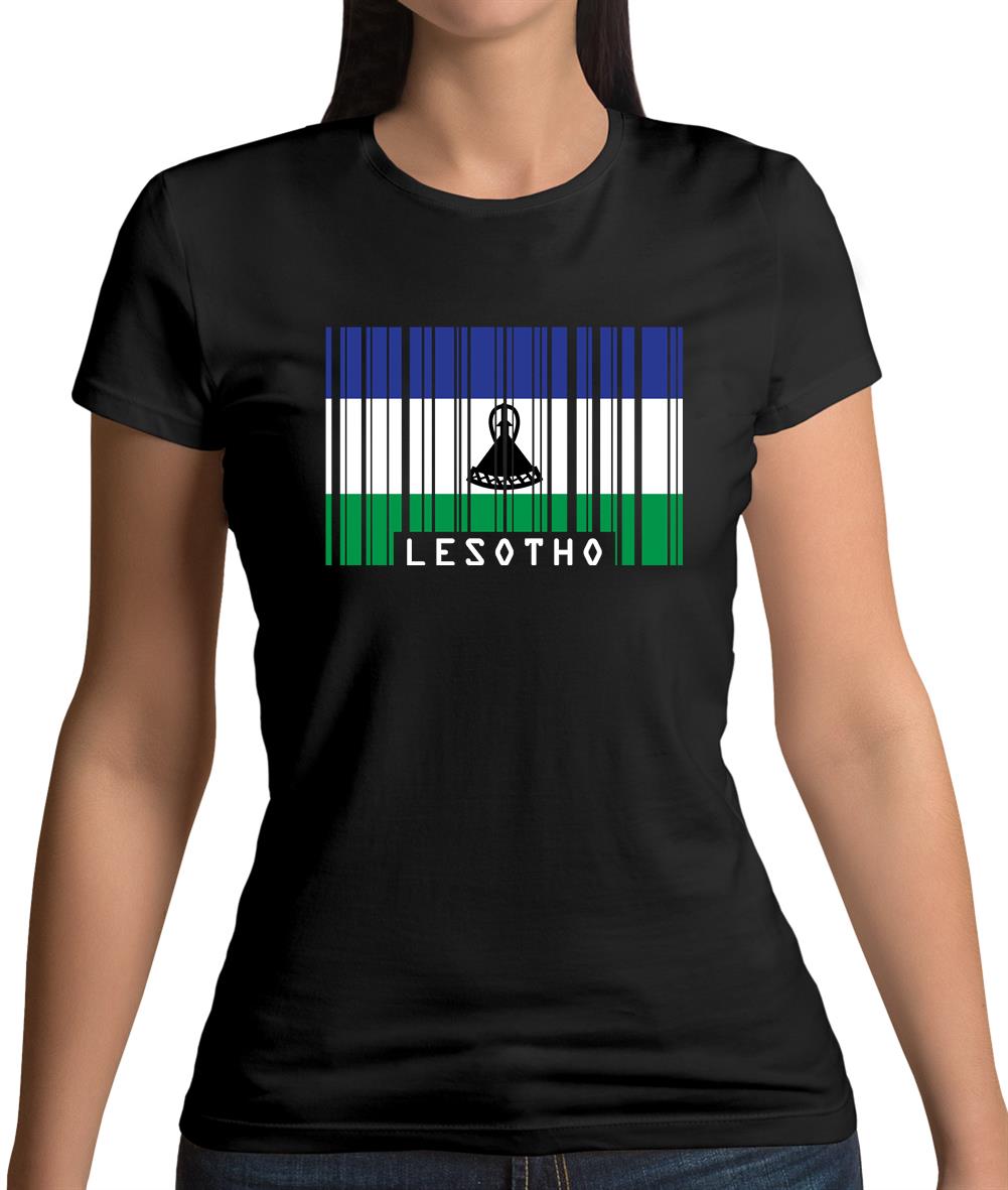 Lesotho Barcode Style Flag Womens T-Shirt Lesotho Barcode Style Flag Womens T-Shirt