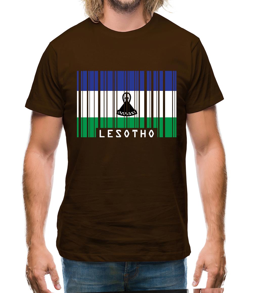 Lesotho Barcode Style Flag Mens T-Shirt Lesotho Barcode Style Flag Mens T-Shirt