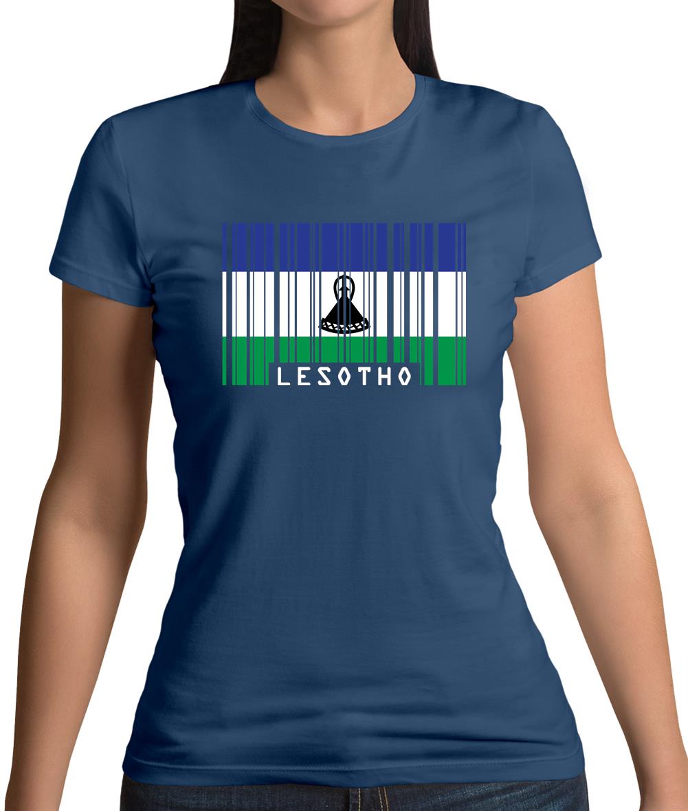 Lesotho Barcode Style Flag Womens T-Shirt Lesotho Barcode Style Flag Womens T-Shirt