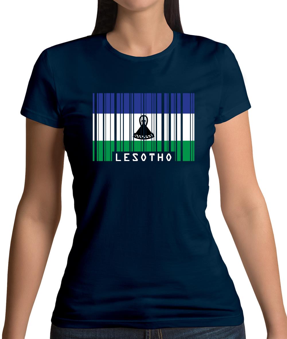 Lesotho Barcode Style Flag Womens T-Shirt Lesotho Barcode Style Flag Womens T-Shirt