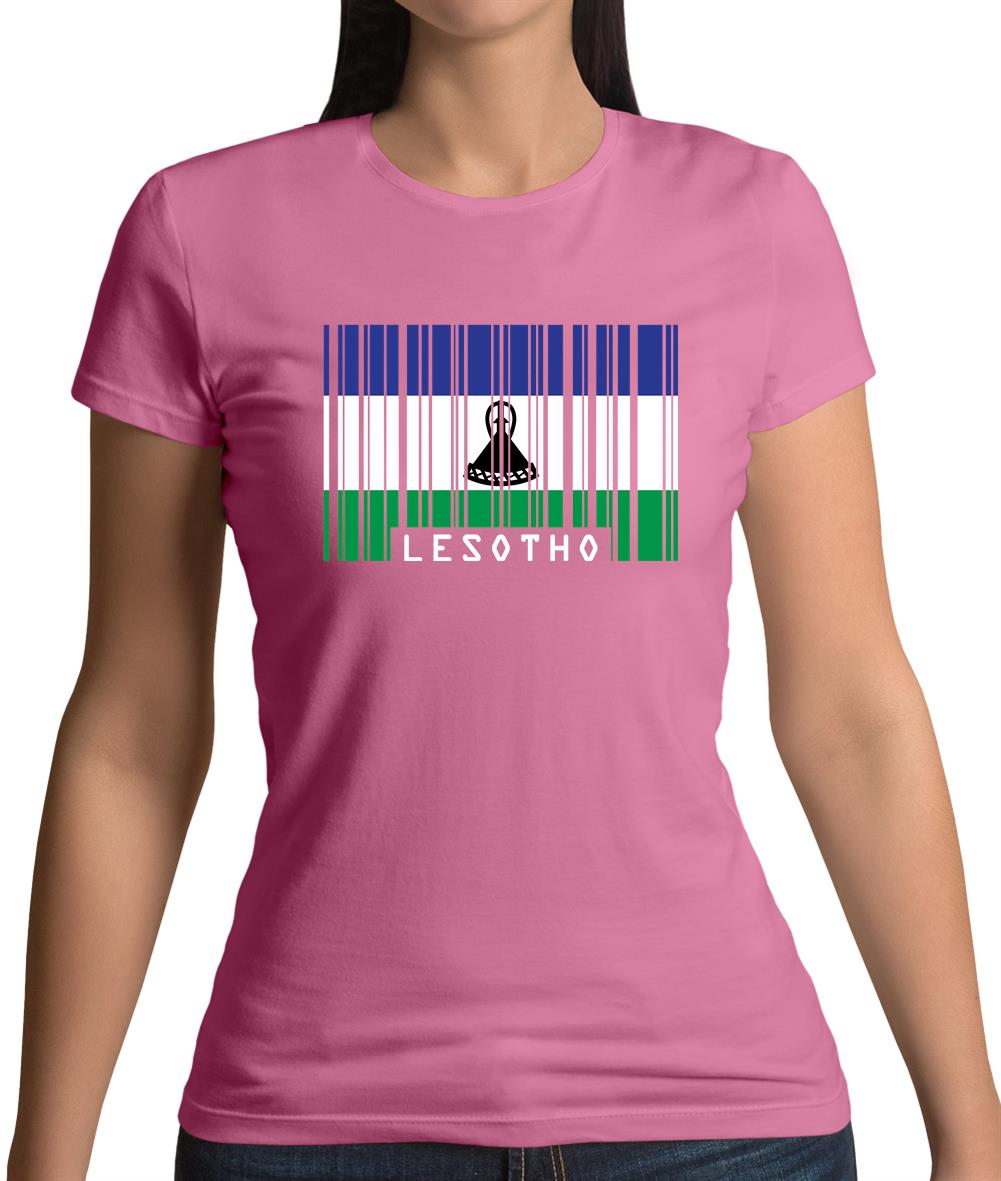 Lesotho Barcode Style Flag Womens T-Shirt Lesotho Barcode Style Flag Womens T-Shirt