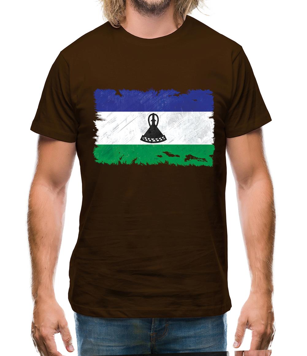 Lesotho Grunge Style Flag Mens T-Shirt Lesotho Grunge Style Flag Mens T-Shirt