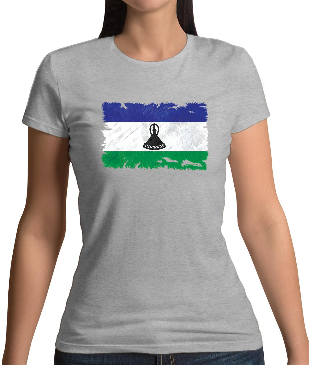 Lesotho Grunge Style Flag Womens T-Shirt Lesotho Grunge Style Flag Womens T-Shirt