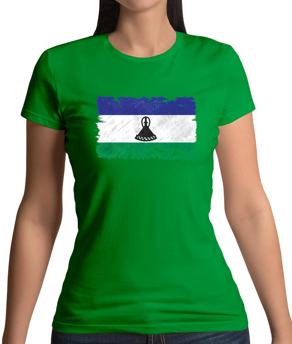 Lesotho Grunge Style Flag Womens T-Shirt Lesotho Grunge Style Flag Womens T-Shirt