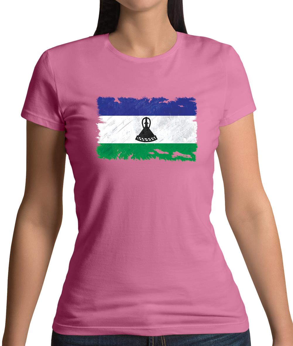 Lesotho Grunge Style Flag Womens T-Shirt Lesotho Grunge Style Flag Womens T-Shirt