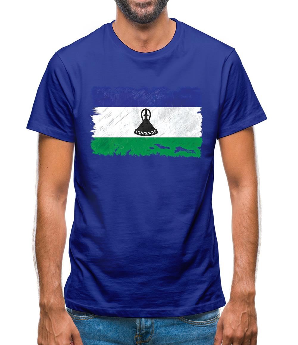 Lesotho Grunge Style Flag Mens T-Shirt Lesotho Grunge Style Flag Mens T-Shirt