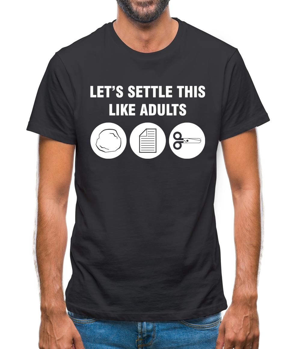 Settle This Like Adults Rock Paper Scissors Mens T-Shirt Settle This Like Adults Rock Paper Scissors Mens T-Shirt
