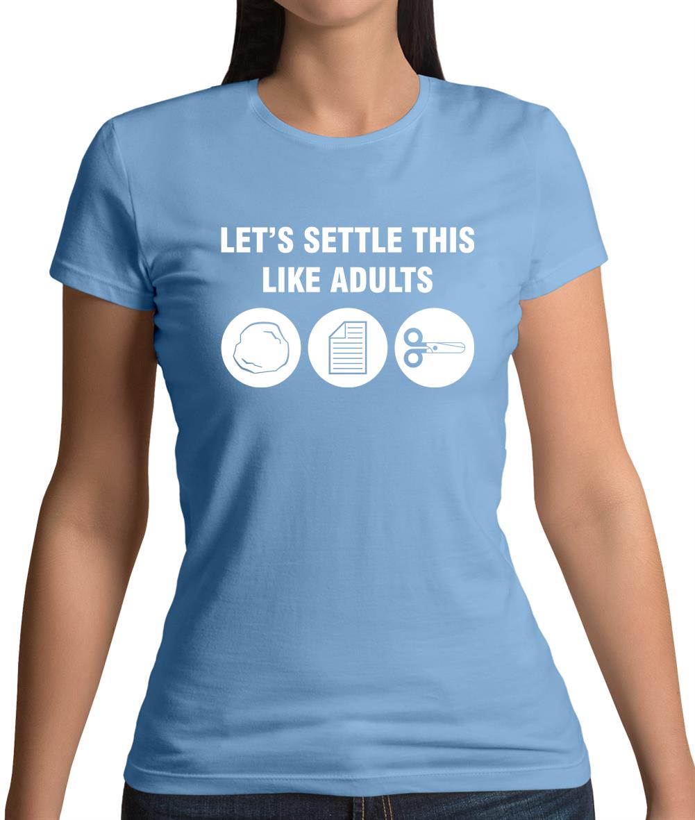 Settle This Like Adults Rock Paper Scissors Womens T-Shirt Settle This Like Adults Rock Paper Scissors Womens T-Shirt