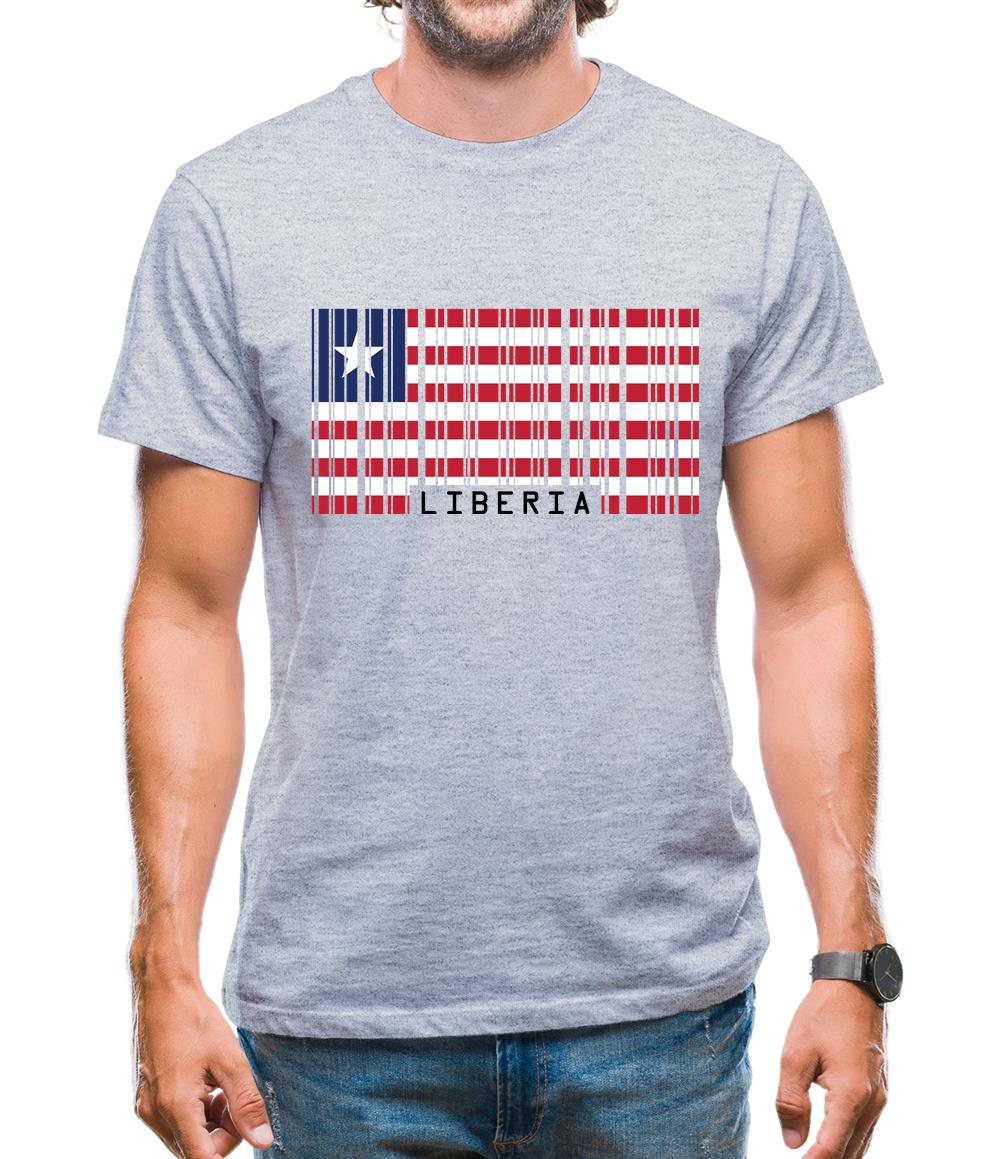Liberia Barcode Style Flag Mens T-Shirt Liberia Barcode Style Flag Mens T-Shirt