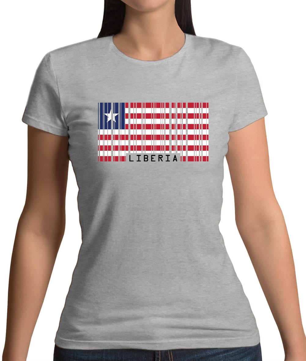 Liberia Barcode Style Flag Womens T-Shirt Liberia Barcode Style Flag Womens T-Shirt