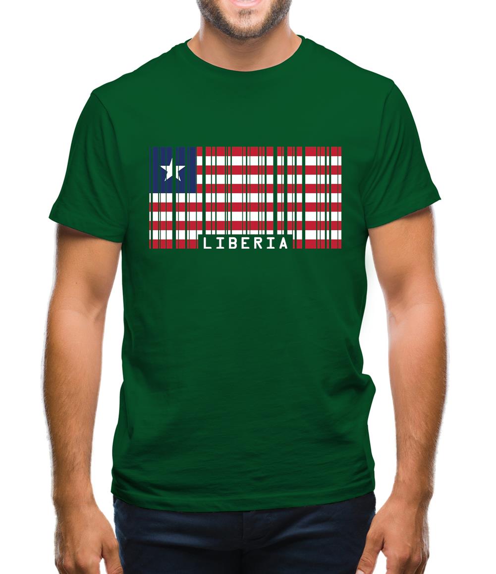 Liberia Barcode Style Flag Mens T-Shirt Liberia Barcode Style Flag Mens T-Shirt