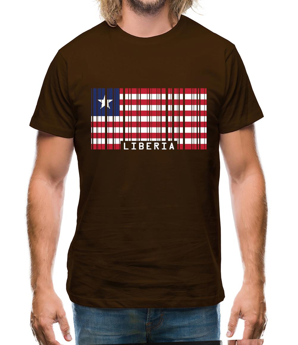 Liberia Barcode Style Flag Mens T-Shirt Liberia Barcode Style Flag Mens T-Shirt