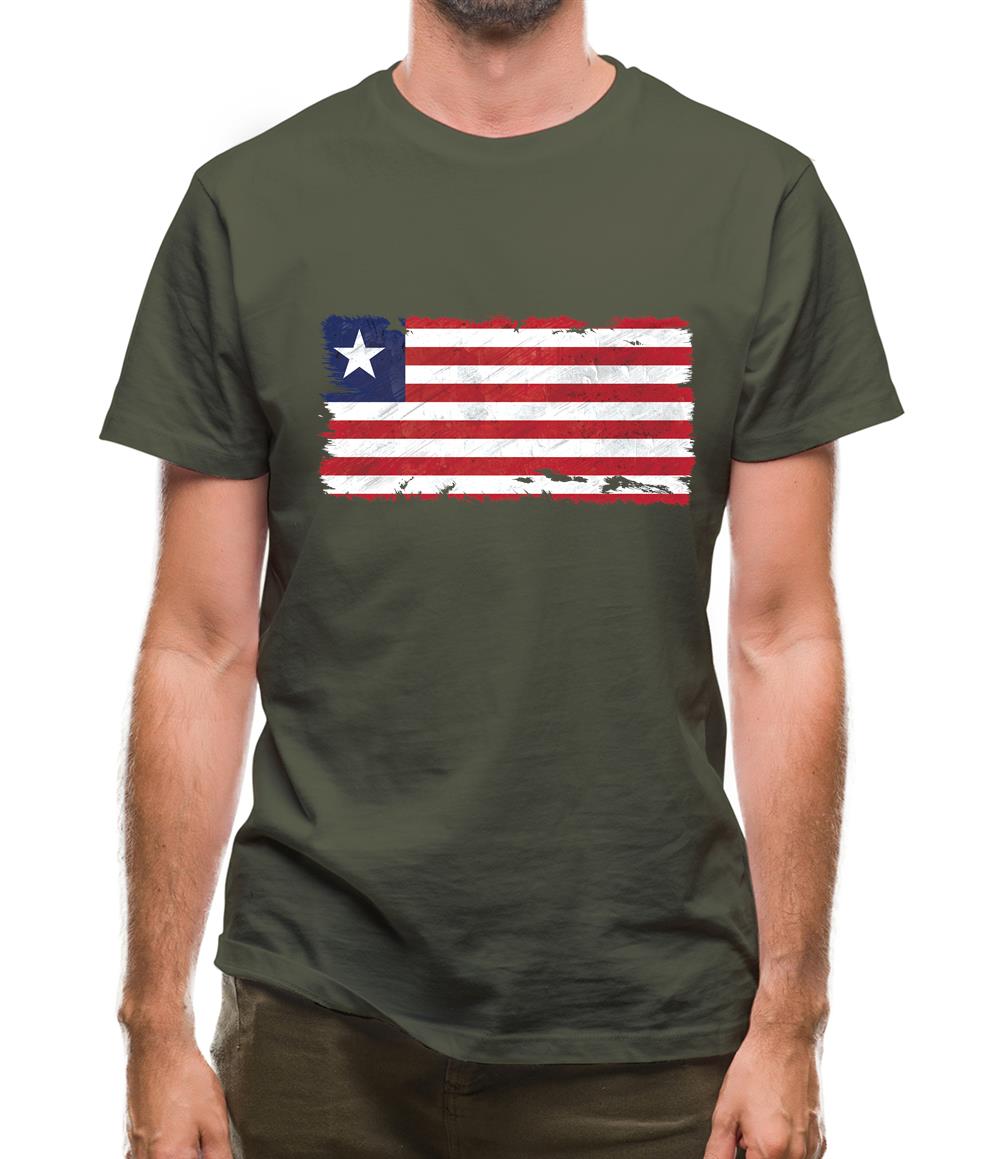 Liberia Grunge Style Flag Mens T-Shirt Liberia Grunge Style Flag Mens T-Shirt