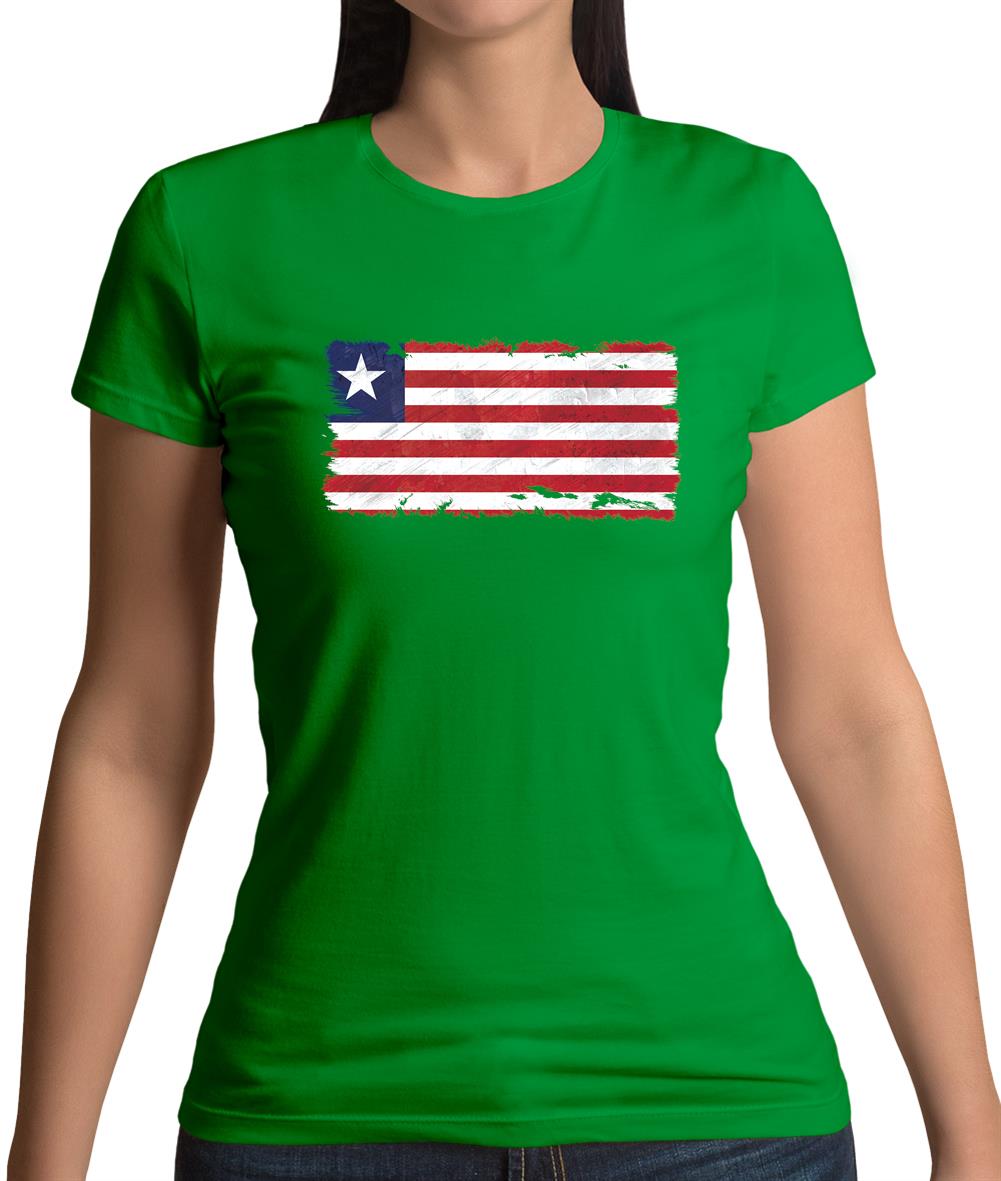 Liberia Grunge Style Flag Womens T-Shirt Liberia Grunge Style Flag Womens T-Shirt