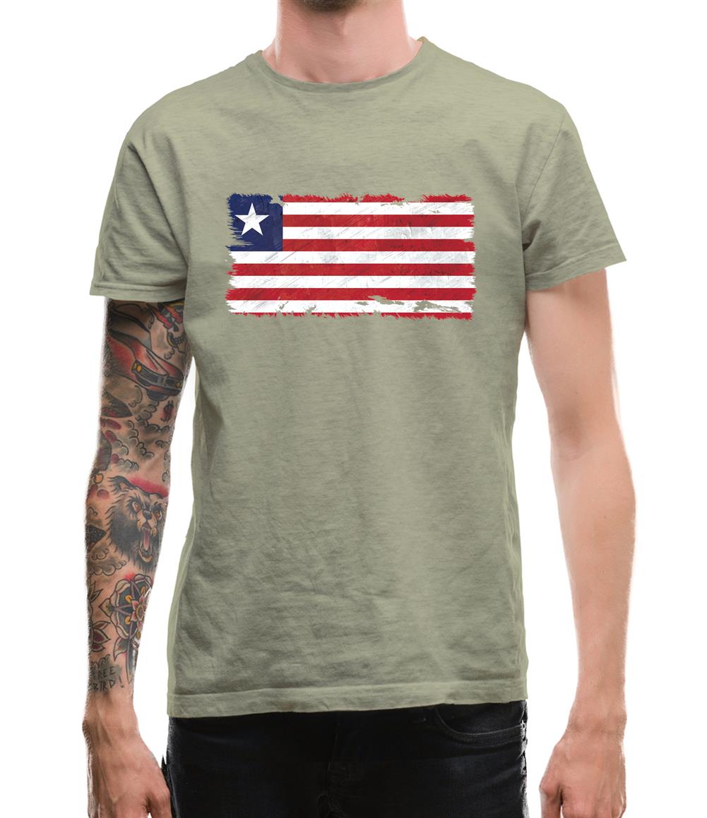 Liberia Grunge Style Flag Mens T-Shirt Liberia Grunge Style Flag Mens T-Shirt