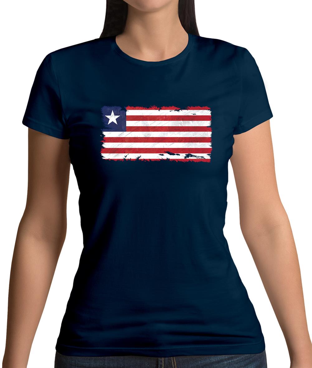 Liberia Grunge Style Flag Womens T-Shirt Liberia Grunge Style Flag Womens T-Shirt