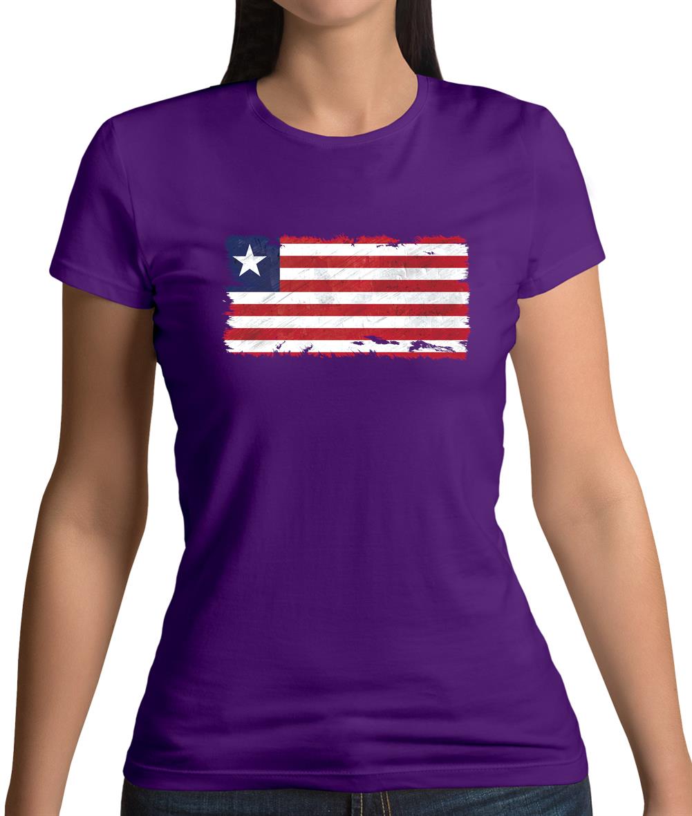 Liberia Grunge Style Flag Womens T-Shirt Liberia Grunge Style Flag Womens T-Shirt
