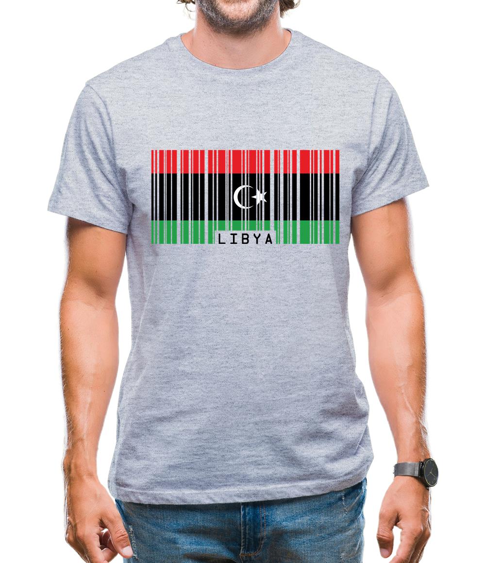 Libya Barcode Style Flag Mens T-Shirt Libya Barcode Style Flag Mens T-Shirt