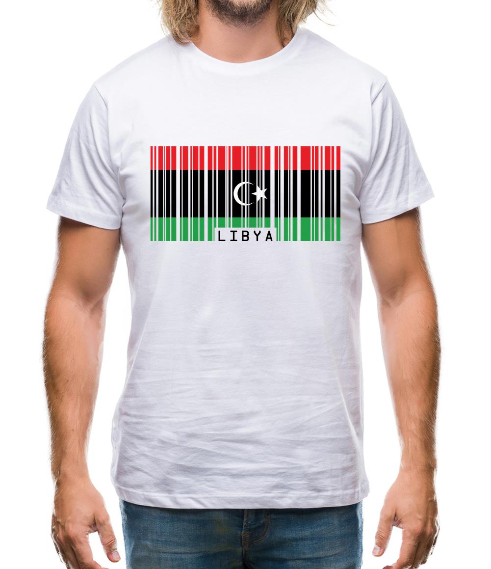 Libya Barcode Style Flag Mens T-Shirt Libya Barcode Style Flag Mens T-Shirt