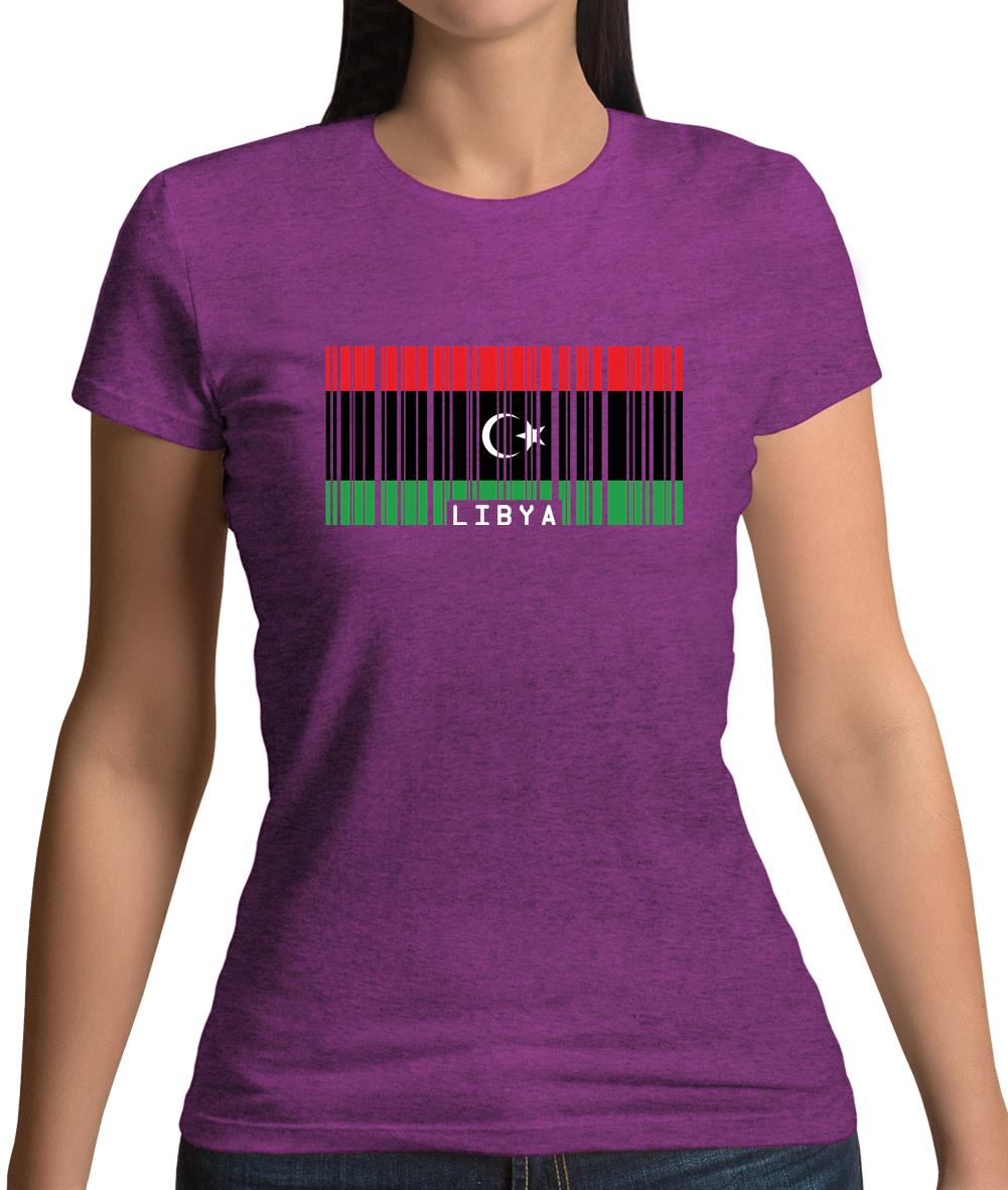 Libya Barcode Style Flag Womens T-Shirt Libya Barcode Style Flag Womens T-Shirt