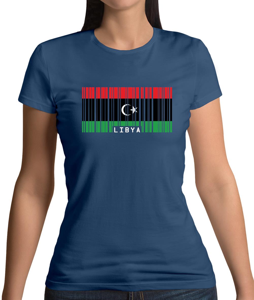 Libya Barcode Style Flag Womens T-Shirt Libya Barcode Style Flag Womens T-Shirt