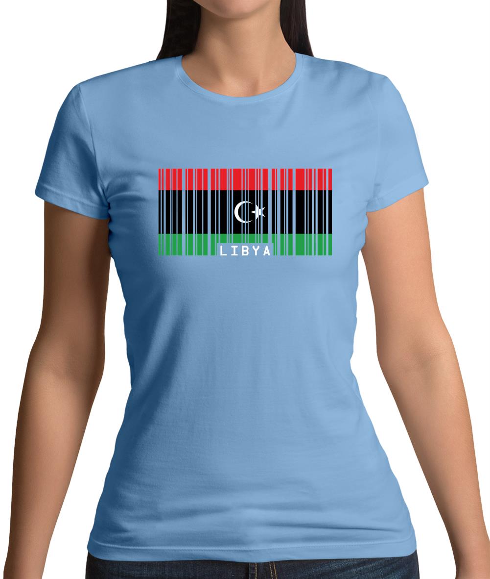 Libya Barcode Style Flag Womens T-Shirt Libya Barcode Style Flag Womens T-Shirt