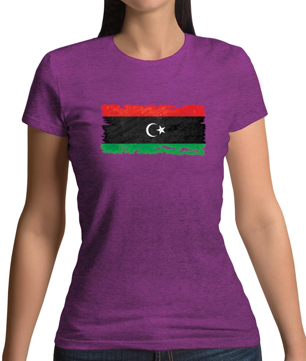 Libya Grunge Style Flag Womens T-Shirt Libya Grunge Style Flag Womens T-Shirt
