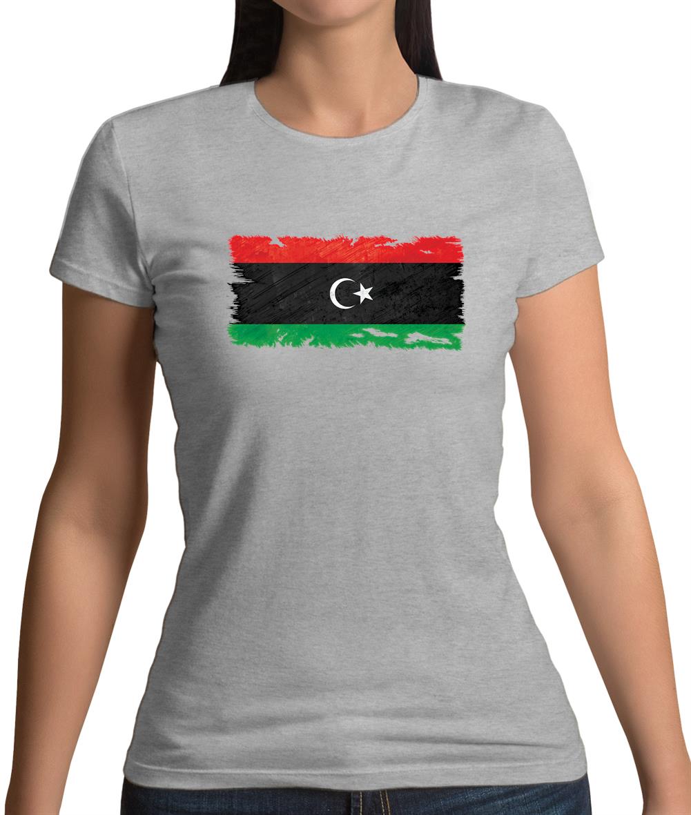 Libya Grunge Style Flag Womens T-Shirt Libya Grunge Style Flag Womens T-Shirt
