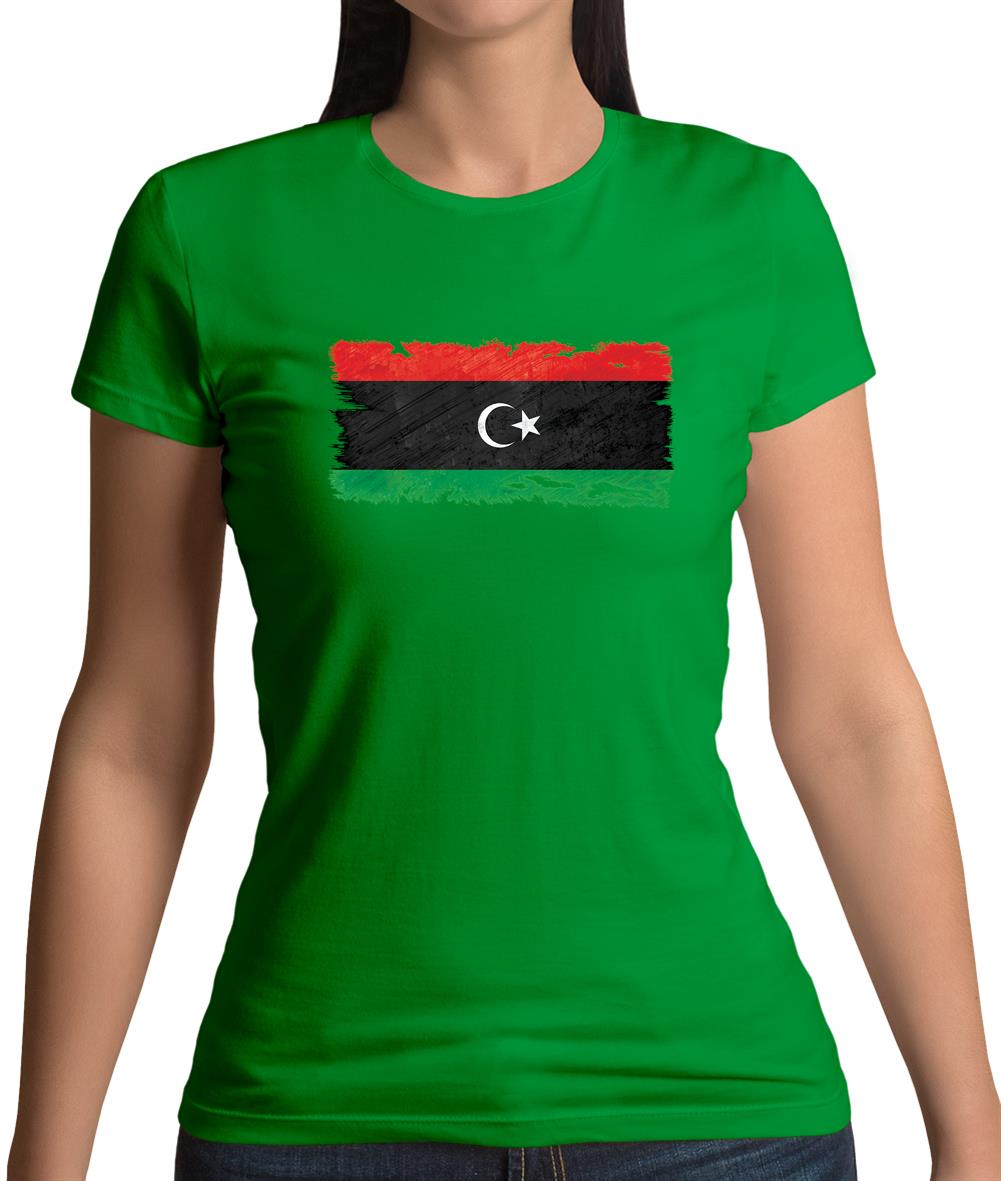 Libya Grunge Style Flag Womens T-Shirt Libya Grunge Style Flag Womens T-Shirt