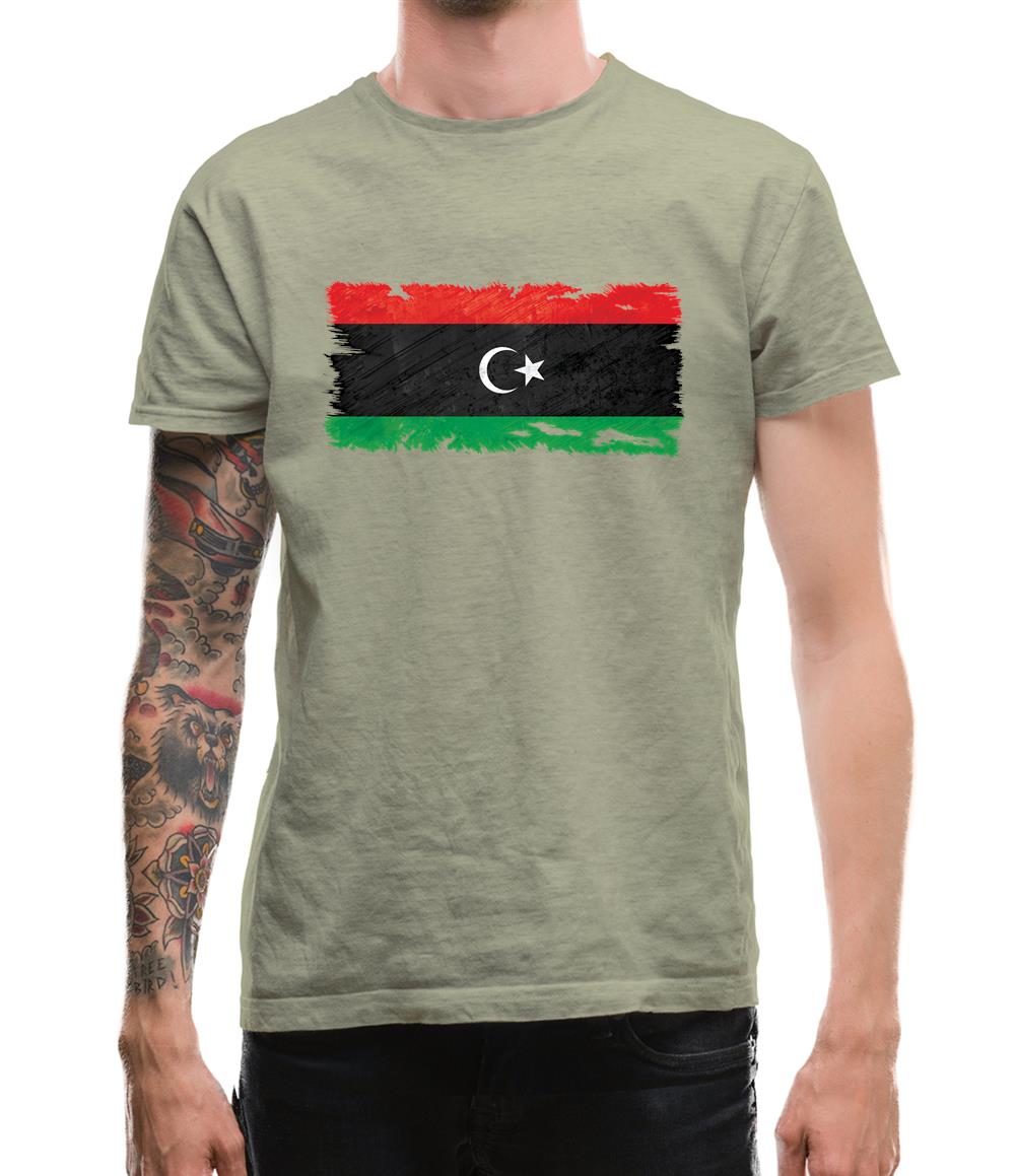 Libya Grunge Style Flag Mens T-Shirt Libya Grunge Style Flag Mens T-Shirt