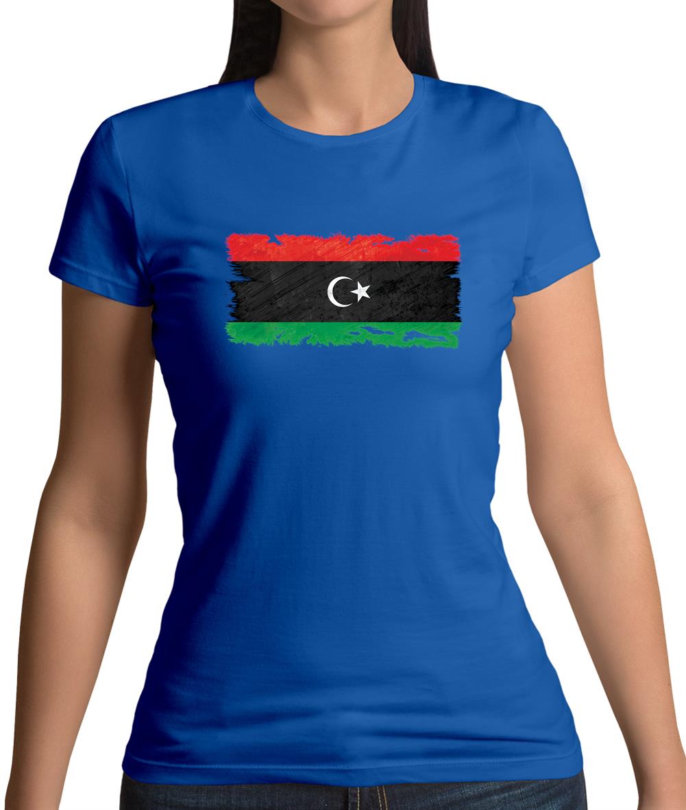 Libya Grunge Style Flag Womens T-Shirt Libya Grunge Style Flag Womens T-Shirt