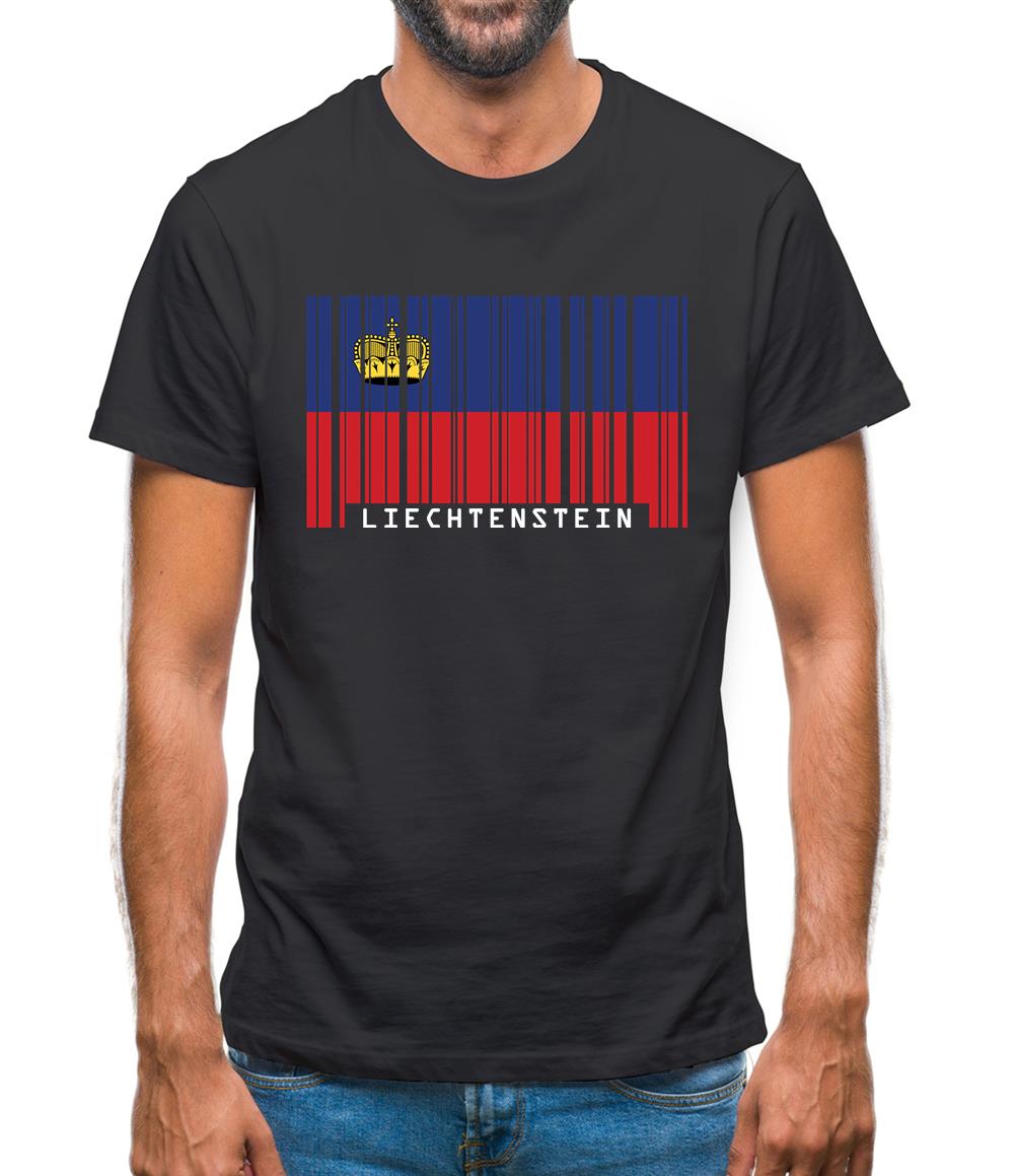 Liechtenstein Barcode Style Flag Mens T-Shirt Liechtenstein Barcode Style Flag Mens T-Shirt