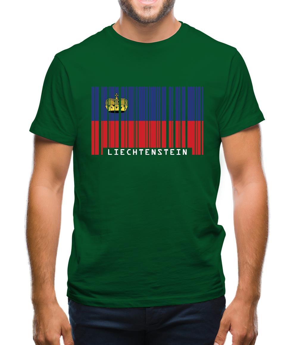 Liechtenstein Barcode Style Flag Mens T-Shirt Liechtenstein Barcode Style Flag Mens T-Shirt