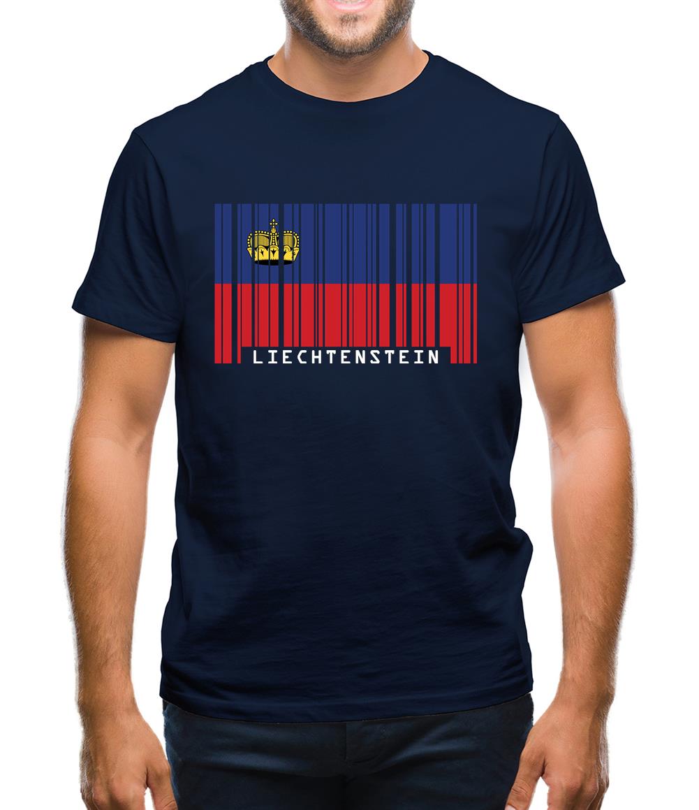 Liechtenstein Barcode Style Flag Mens T-Shirt Liechtenstein Barcode Style Flag Mens T-Shirt