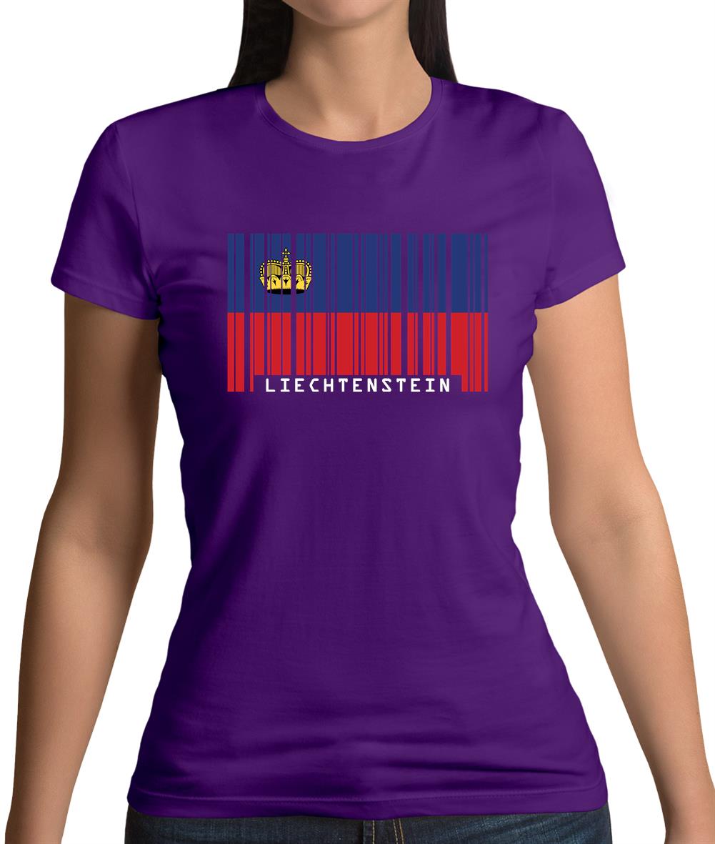 Liechtenstein Barcode Style Flag Womens T-Shirt Liechtenstein Barcode Style Flag Womens T-Shirt