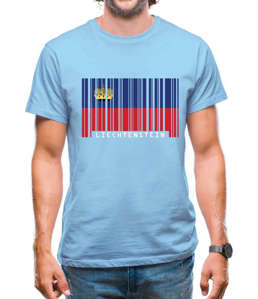 Liechtenstein Barcode Style Flag Mens T-Shirt Liechtenstein Barcode Style Flag Mens T-Shirt