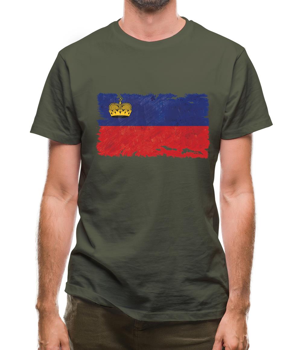 Liechtenstein Grunge Style Flag Mens T-Shirt Liechtenstein Grunge Style Flag Mens T-Shirt