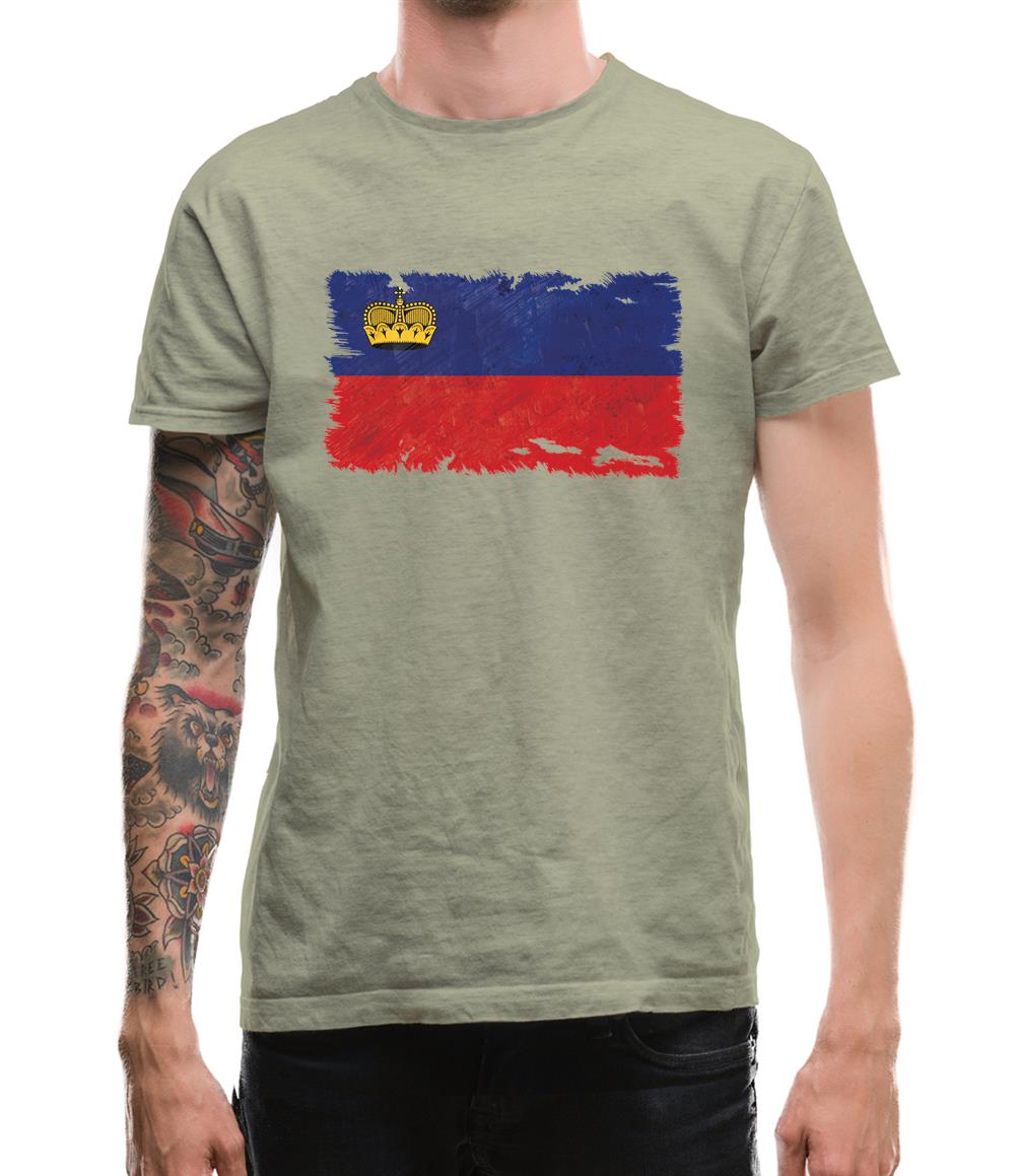Liechtenstein Grunge Style Flag Mens T-Shirt Liechtenstein Grunge Style Flag Mens T-Shirt
