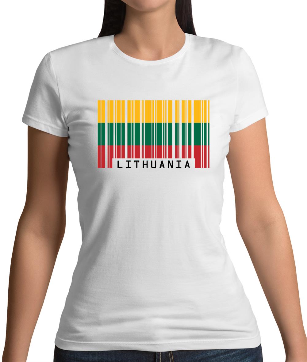 Lithuania Barcode Style Flag Womens T-Shirt Lithuania Barcode Style Flag Womens T-Shirt