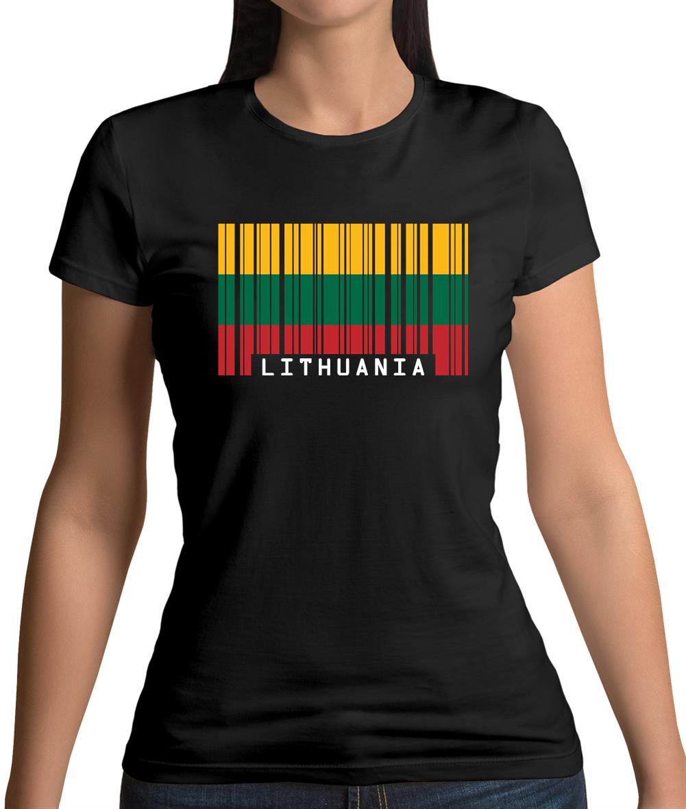 Lithuania Barcode Style Flag Womens T-Shirt Lithuania Barcode Style Flag Womens T-Shirt