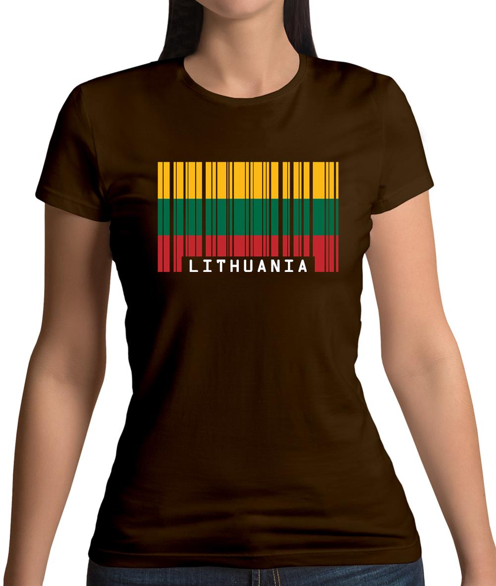 Lithuania Barcode Style Flag Womens T-Shirt Lithuania Barcode Style Flag Womens T-Shirt