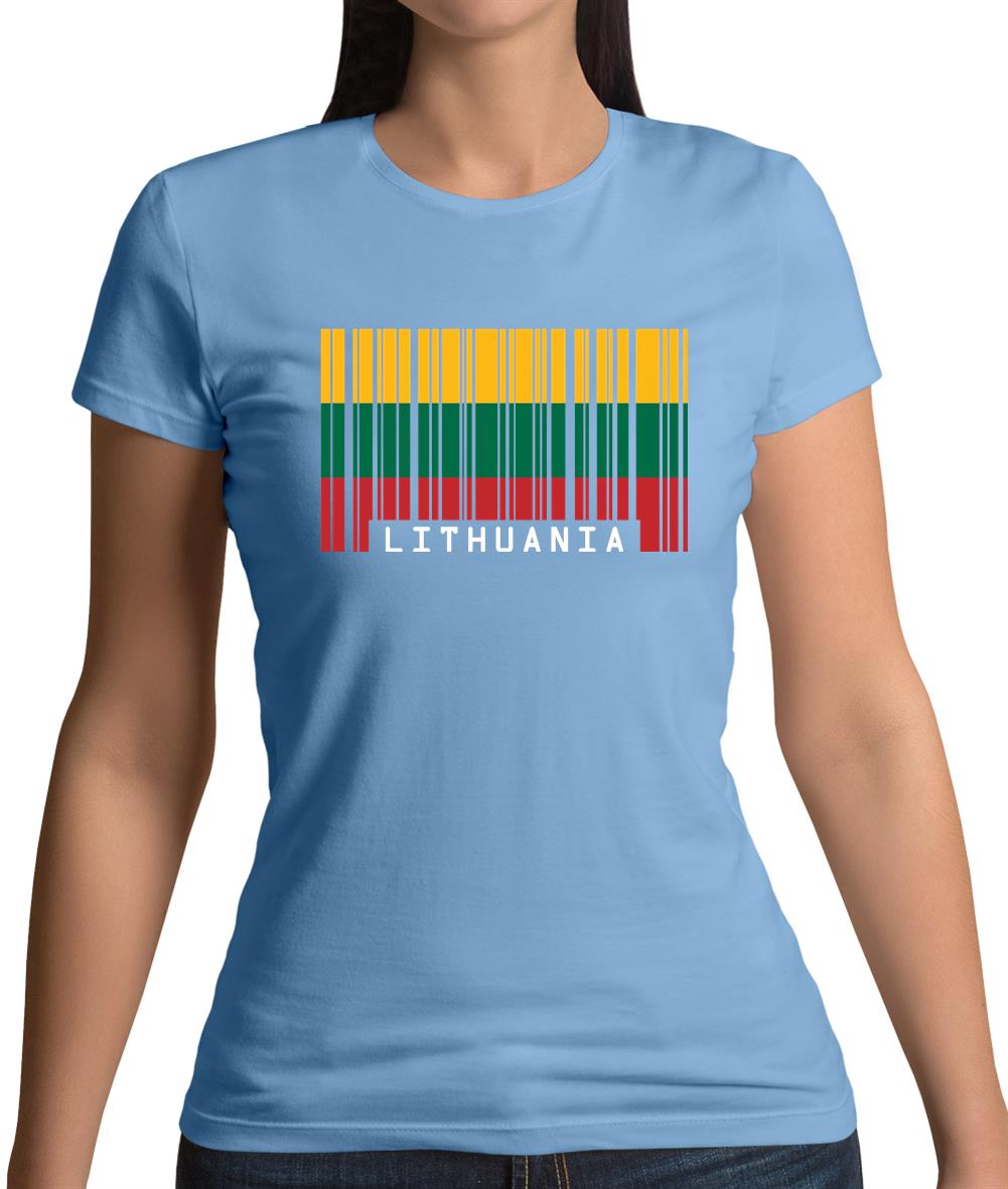 Lithuania Barcode Style Flag Womens T-Shirt Lithuania Barcode Style Flag Womens T-Shirt