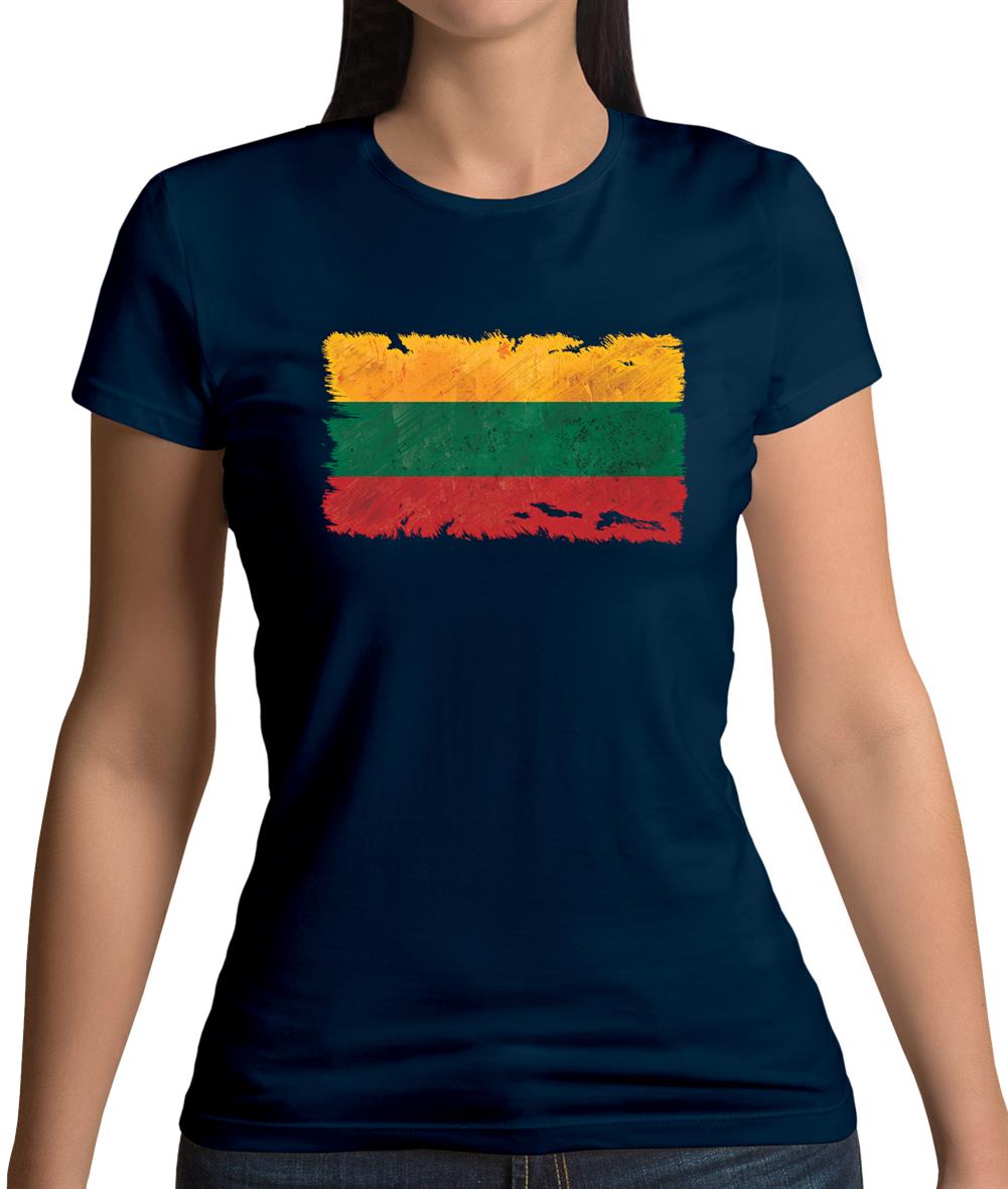 Lithuania Grunge Style Flag Womens T-Shirt Lithuania Grunge Style Flag Womens T-Shirt